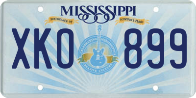 MS license plate XKO899