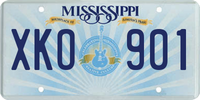 MS license plate XKO901