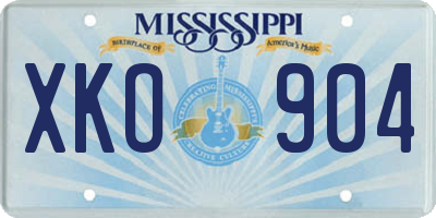 MS license plate XKO904