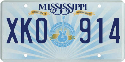 MS license plate XKO914