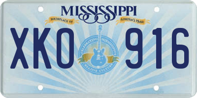 MS license plate XKO916