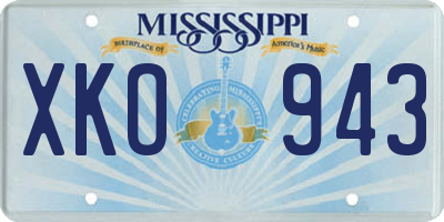 MS license plate XKO943