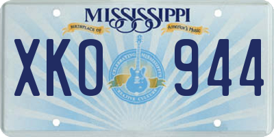 MS license plate XKO944