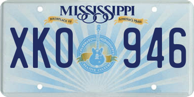 MS license plate XKO946