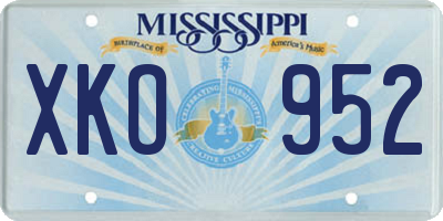 MS license plate XKO952