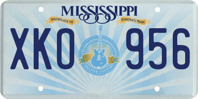 MS license plate XKO956