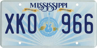 MS license plate XKO966