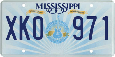 MS license plate XKO971
