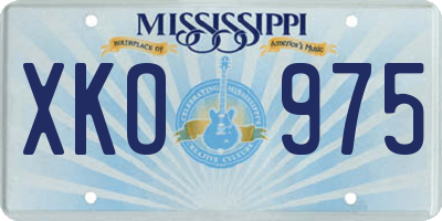 MS license plate XKO975