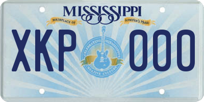 MS license plate XKP000