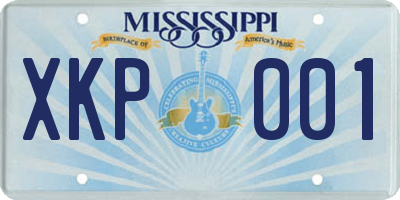 MS license plate XKP001