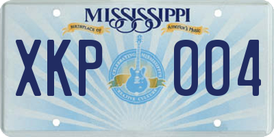 MS license plate XKP004