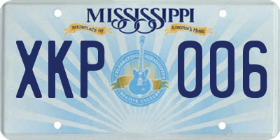 MS license plate XKP006