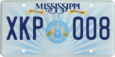 MS license plate XKP008