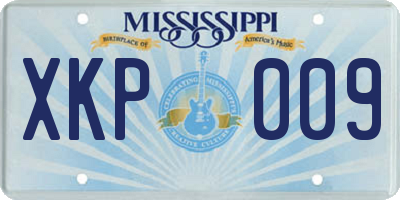 MS license plate XKP009
