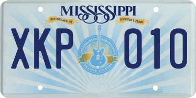 MS license plate XKP010