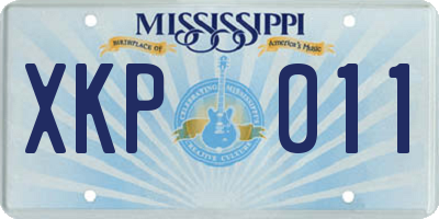MS license plate XKP011