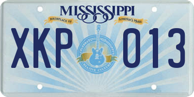 MS license plate XKP013