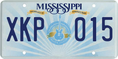 MS license plate XKP015