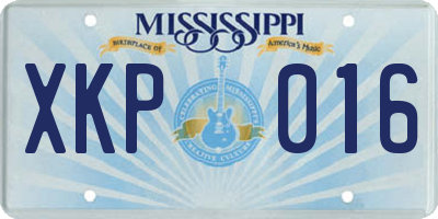 MS license plate XKP016