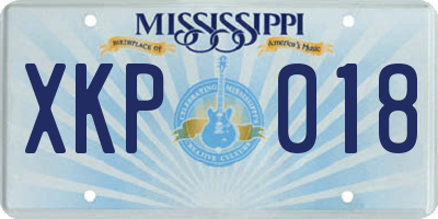 MS license plate XKP018