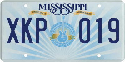 MS license plate XKP019