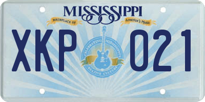 MS license plate XKP021