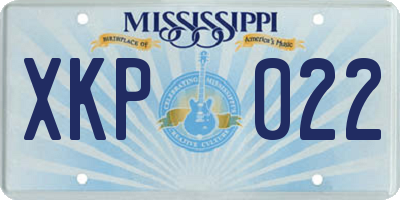 MS license plate XKP022