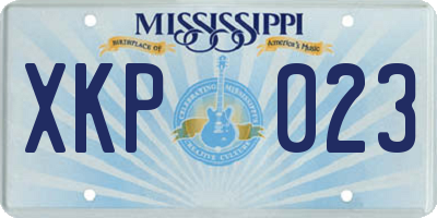 MS license plate XKP023