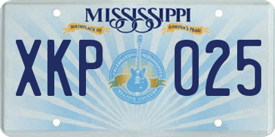 MS license plate XKP025