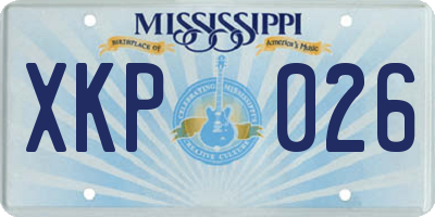 MS license plate XKP026