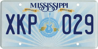 MS license plate XKP029