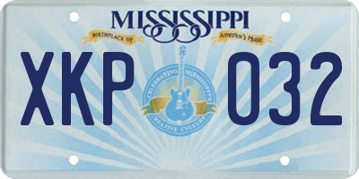 MS license plate XKP032