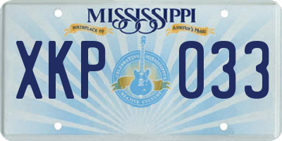 MS license plate XKP033