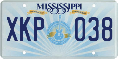MS license plate XKP038