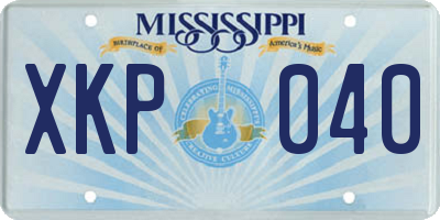 MS license plate XKP040