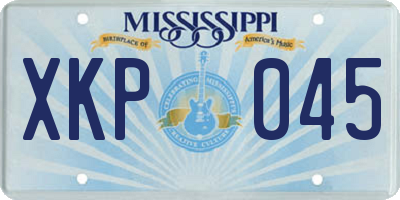 MS license plate XKP045