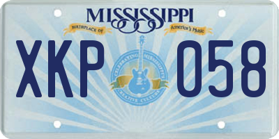 MS license plate XKP058