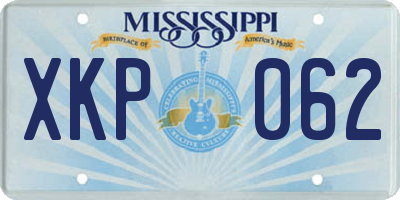MS license plate XKP062