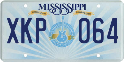 MS license plate XKP064