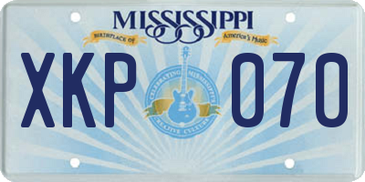 MS license plate XKP070