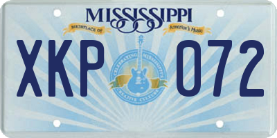 MS license plate XKP072