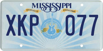 MS license plate XKP077