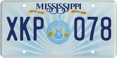 MS license plate XKP078