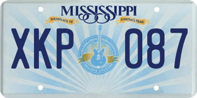 MS license plate XKP087