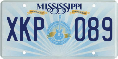 MS license plate XKP089