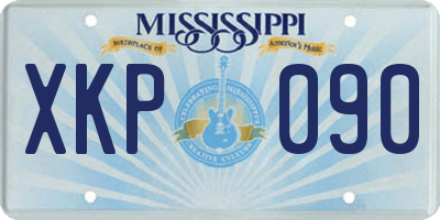 MS license plate XKP090