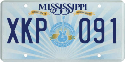MS license plate XKP091