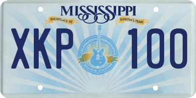 MS license plate XKP100