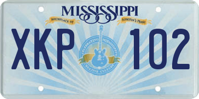 MS license plate XKP102